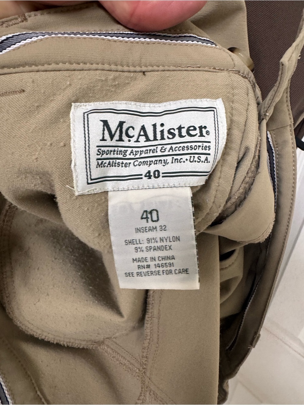 Men's Performance Brush Pants - Tan (Size 40)